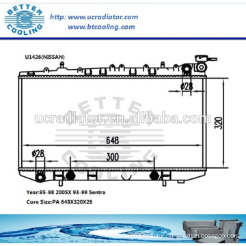 Radiator For Nissan Sentra/Nissan Sentra 93-99 /200 SX 95-98 AT Manufacturer and Direct Sale!